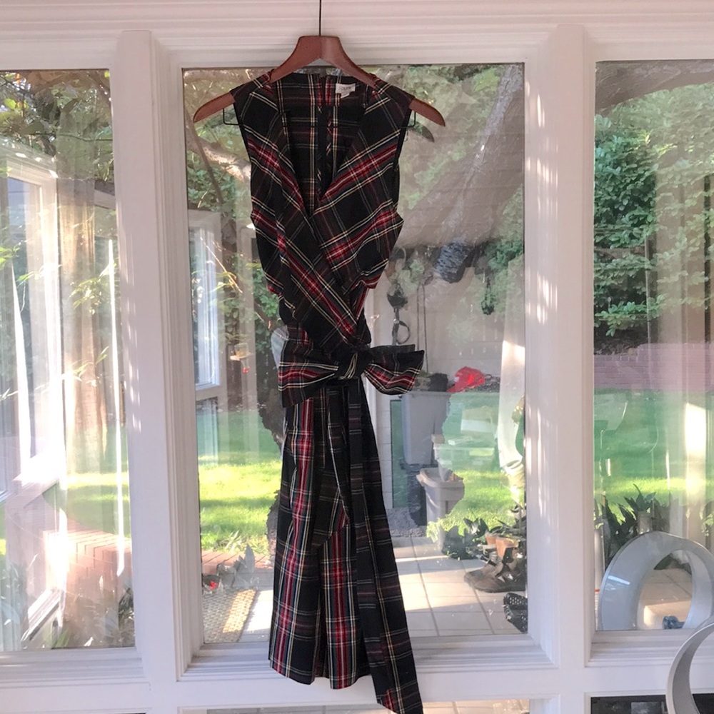 J. Crew mercantile tartan pattern dress
